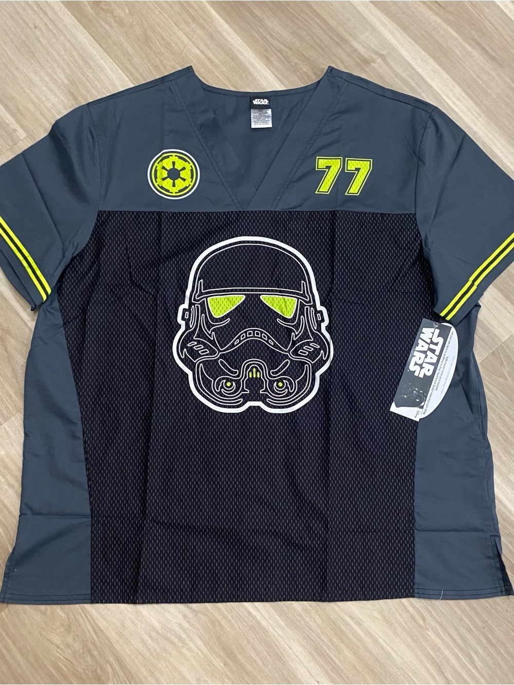 Star Wars Tooniforms Cherokee Scrub Top Mens 2XL Charcoal Grey Stormtrooper NWT